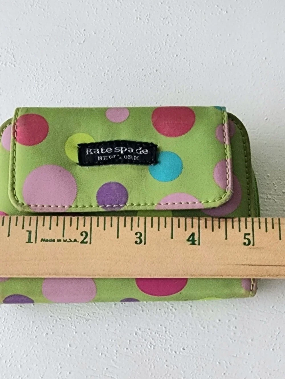 Vintage Kate Spade Green Polka Dot Shoulder Bag and Wallet Set